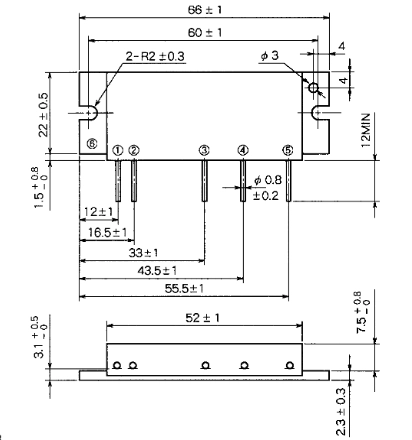Vue de l'hybride Mitsubishi M557729, 430-440 MHz, 30 watts